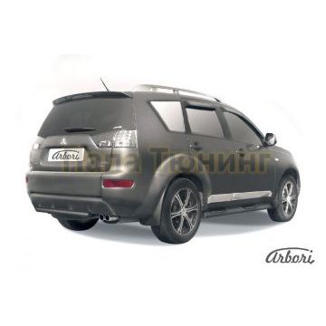 Защита заднего бампера чёрная сталь 57 мм Arbori для Mitsubishi Outlander XL 2006-2009