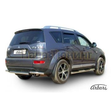 Защита заднего бампера 57 мм Arbori для Mitsubishi Outlander XL 2006-2009