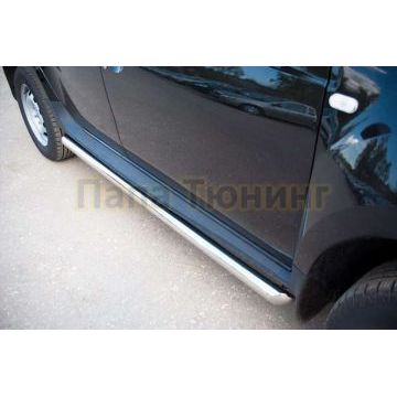 Пороги труба d57 вариант 1 РусСталь для Renault Duster 2011-2015