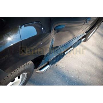 Пороги труба d76 с накладками вариант 1 РусСталь для Renault Duster 2011-2015