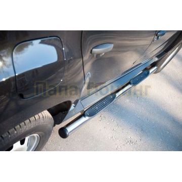 Пороги труба d76 с накладками вариант 2 РусСталь для Renault Duster 2011-2015
