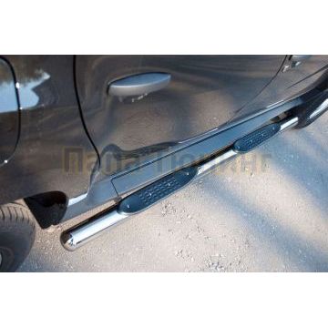 Пороги труба d76 с накладками вариант 3 РусСталь для Renault Duster 2011-2015