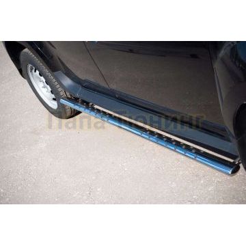 Пороги труба овальная с проступью 75х42 мм РусСталь для Renault Duster 2011-2015