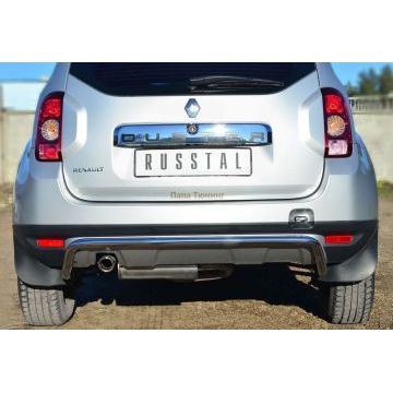 Защита заднего бампера d42 короткая РусСталь для Renault Duster 2011-2015