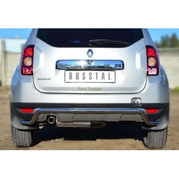 Защита заднего бампера d42 волна РусСталь для Renault Duster 2011-2015