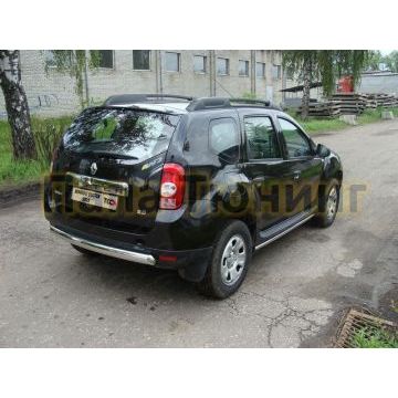 Защита заднего бампера овальная короткая 75х42 мм ТСС для Renault Duster 2011-2015 Защита заднего бампера овальная короткая 75х42 мм ТСС для Renault Duster 2011-2015