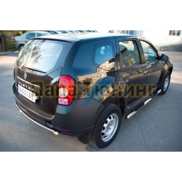 Защита заднего бампера овальная 75х42 мм РусСталь для Renault Duster 2011-2015
