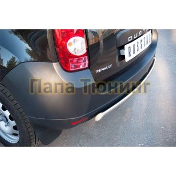 Защита заднего бампера овальная 75х42 мм РусСталь для Renault Duster 2011-2015
