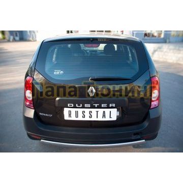 Защита заднего бампера овальная 75х42 мм РусСталь для Renault Duster 2011-2015