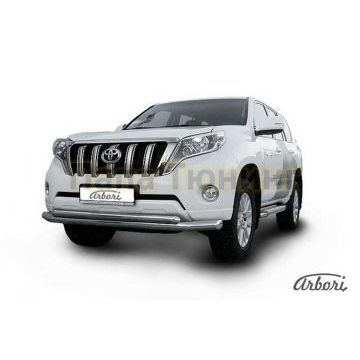 Защита передняя двойная 76-57 мм Slitkoff для Toyota Land Cruiser Prado 150 2013-2017 Защита передняя двойная 76-57 мм Slitkoff для Toyota Land Cruiser Prado 150 2013-2017