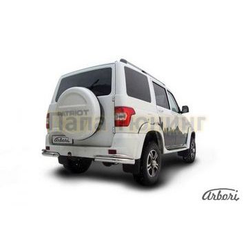 Защита задняя двойные уголки 76-42 мм Slitkoff для УАЗ 3163 Патриот 2015-