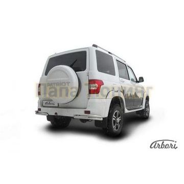 Защита задняя двойные уголки 57-42 мм Slitkoff для УАЗ 3163 Патриот 2015-