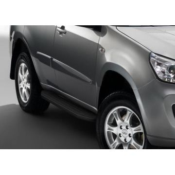 Пороги алюминиевые Rival Black-Premium для Chery Tiggo T11/Tiggo FL 2005-2016