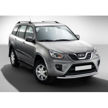 Пороги алюминиевые Rival Black-Premium для Chery Tiggo T11/Tiggo FL 2005-2016