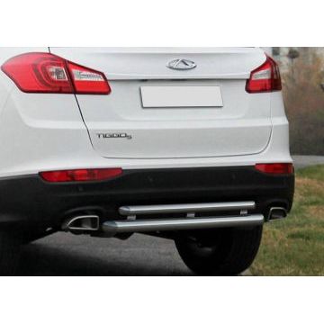 Защита заднего бампера двойная 57-42 мм Rival для Chery Tiggo 5 2014-2016