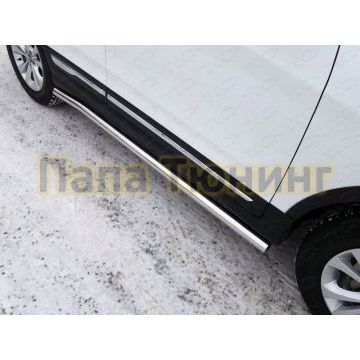 Пороги труба 60 мм ТСС для Chery Tiggo 5 2014-