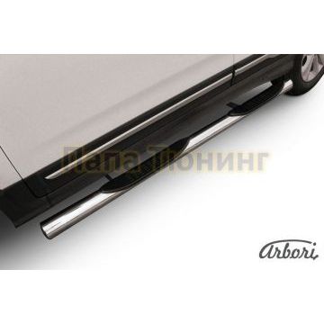 Пороги труба с накладками 76 мм Slitkoff для Chery Tiggo 5 2014-