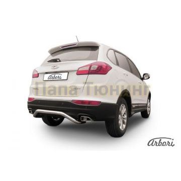 Защита заднего бампера скоба 57 мм Slitkoff для Chery Tiggo 5 2014-