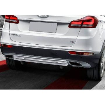 Защита заднего бампера двойная 57-42 мм Rival для Chery Tiggo 5 2016-