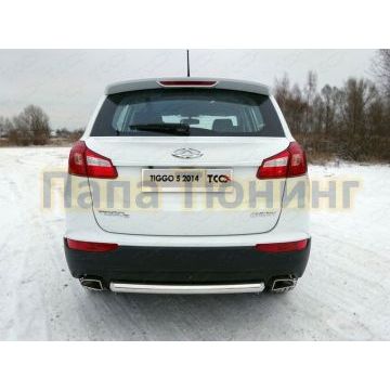 Защита заднего бампера 60 мм ТСС для Chery Tiggo 5 2014-