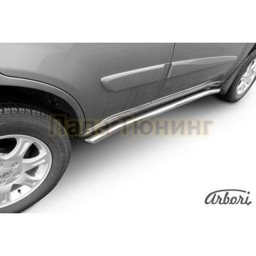 Защита штатных порогов с загибами 57 мм Slitkoff для Chery Tiggo FL 2013-2016