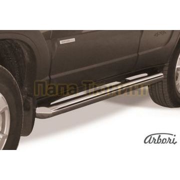 Защита штатных порогов труба 76 мм Slitkoff для Chevrolet Niva 2009-