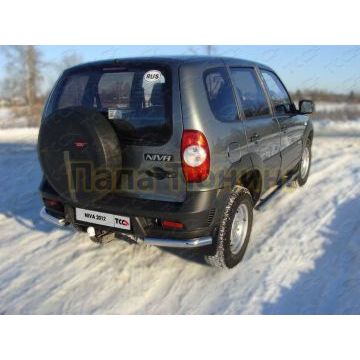 Защита заднего бампера уголки 60 мм ТСС для Chevrolet Niva 2009-2019