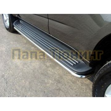 Защита штатных порогов 42 мм ТСС для Chevrolet TrailBlazer 2013-2016