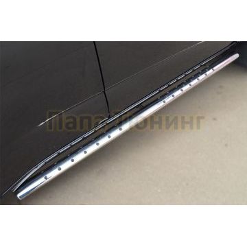 Пороги труба овальная с проступью 75х42 мм РусСталь для Chevrolet TrailBlazer 2013-2016