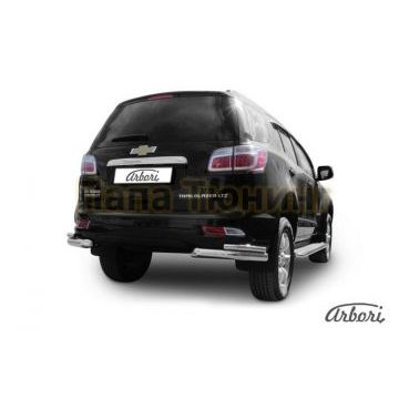 Защита задняя двойные уголки 76-42 мм Slitkoff для Chevrolet TrailBlazer 2013-2016 Защита задняя двойные уголки 76-42 мм Slitkoff для Chevrolet TrailBlazer 2013-2016