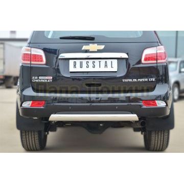 Защита заднего бампера овальная 75хd42 дуга РусСталь для Chevrolet TrailBlazer 2013-2016