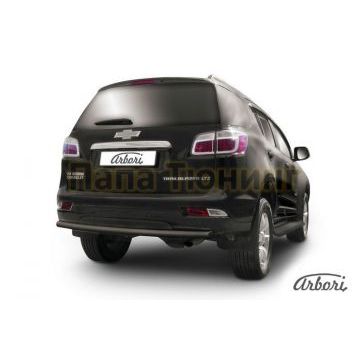 Защита заднего бампера чёрная сталь 57 мм Slitkoff для Chevrolet TrailBlazer 2013-2016 Защита заднего бампера чёрная сталь 57 мм Slitkoff для Chevrolet TrailBlazer 2013-2016