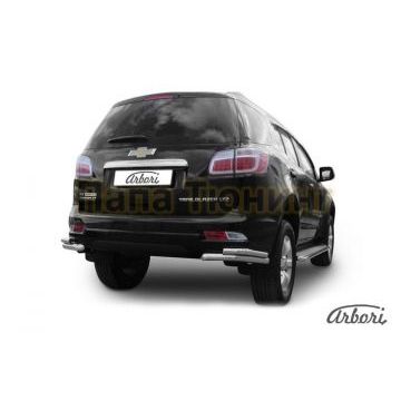 Защита задняя двойные уголки 57-42 мм Slitkoff для Chevrolet TrailBlazer 2013-2016 Защита задняя двойные уголки 57-42 мм Slitkoff для Chevrolet TrailBlazer 2013-2016