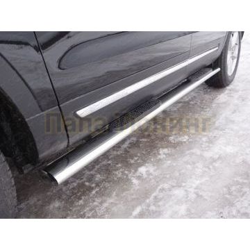 Пороги труба овальная с накладками 120х60 мм ТСС для Ford Explorer 2015- Пороги труба овальная с накладками 120х60 мм ТСС для Ford Explorer 2015-