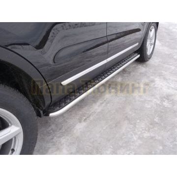 Пороги с площадкой алюминиевый лист 42 мм ТСС для Ford Explorer 2015- Пороги с площадкой алюминиевый лист 42 мм ТСС для Ford Explorer 2015-