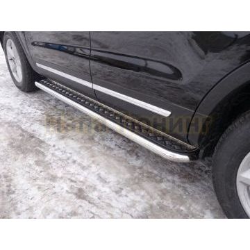 Пороги с площадкой алюминиевый лист 60 мм ТСС для Ford Explorer 2015- Пороги с площадкой алюминиевый лист 60 мм ТСС для Ford Explorer 2015-