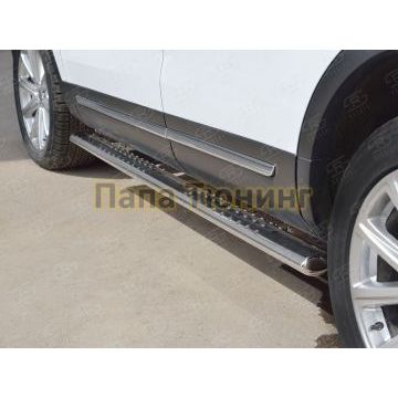 Пороги труба овальная с проступью 120х60 мм РусСталь для Ford Explorer 2015-