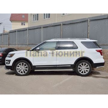Пороги труба d57 вариант 1 РусСталь для Ford Explorer 2015-