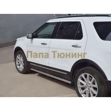 Пороги труба d57 вариант 2 РусСталь для Ford Explorer 2015-