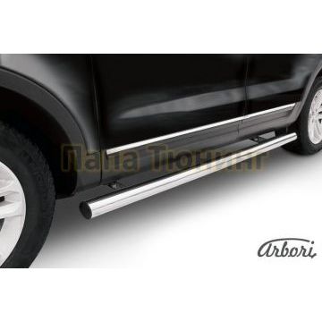 Защита штатных порогов труба 76 мм Slitkoff для Ford Explorer 2011- Защита штатных порогов труба 76 мм Slitkoff для Ford Explorer 2011-