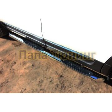 Пороги труба d76 с накладками вариант 1 РусСталь для Ford Explorer 2011-2015