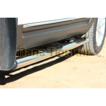 Пороги труба с накладками d76 вариант 2 РусСталь для Ford Explorer 2011-2015