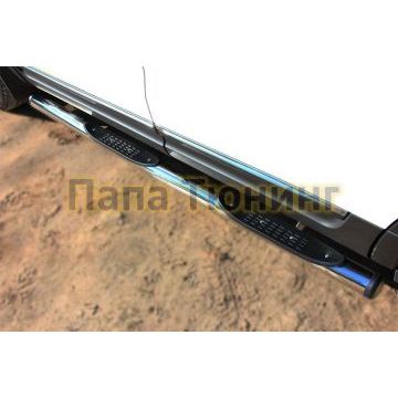 Пороги труба с накладками d76 вариант 2 РусСталь для Ford Explorer 2011-2015