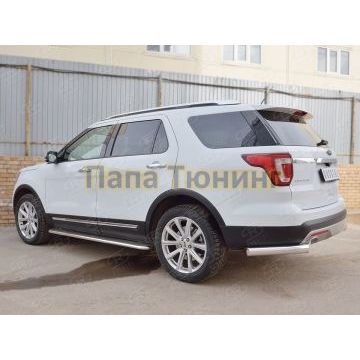 Защита задняя уголки d76 РусСталь для Ford Explorer 2015-