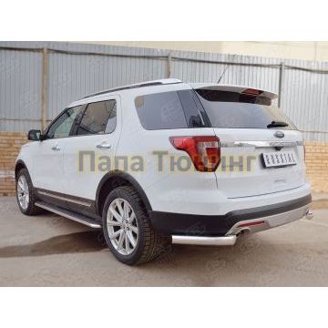 Защита задняя уголки d76 РусСталь для Ford Explorer 2015-