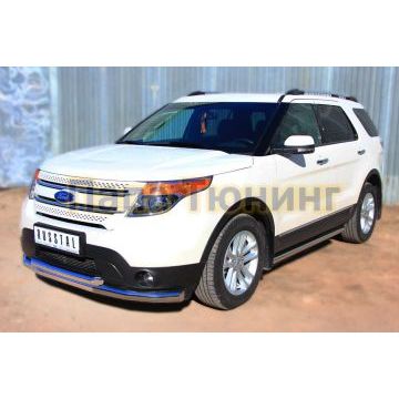 Защита передняя двойная d76-d57  РусСталь для Ford Explorer 2011-2015