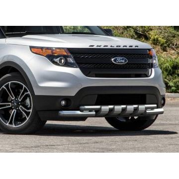Защита передняя двойная с накладками 76-57 мм Rival для Ford Explorer 2011-2015