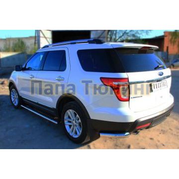 Защита задняя уголки d76 секции РусСталь для Ford Explorer 2011-2015