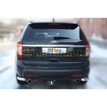 Защита задняя уголки 60 мм ALFeco для Ford Explorer 2011-2015