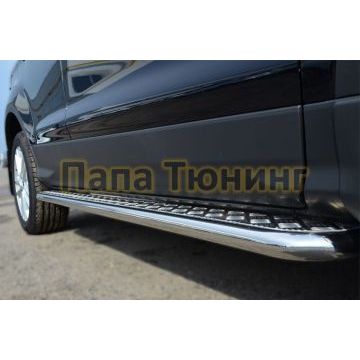 Пороги с площадкой алюминиевый лист d42 РусСталь для Ford Kuga 2013-